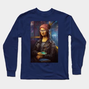 Mona Lisa in Bus Long Sleeve T-Shirt
